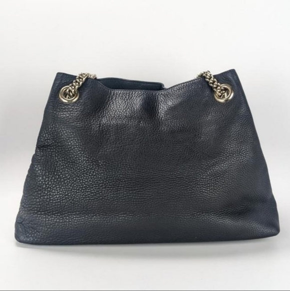 ๐Gucci Black Cellarius GG Logo Leather Soho Satchel Chain Handbag๐ - Picture 2 of 11